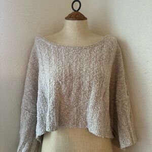 Free People Cream Off-the-Shoulder Sweater